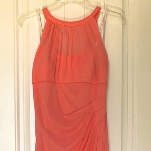 David’s Bridal Coral Halter Formal Gown